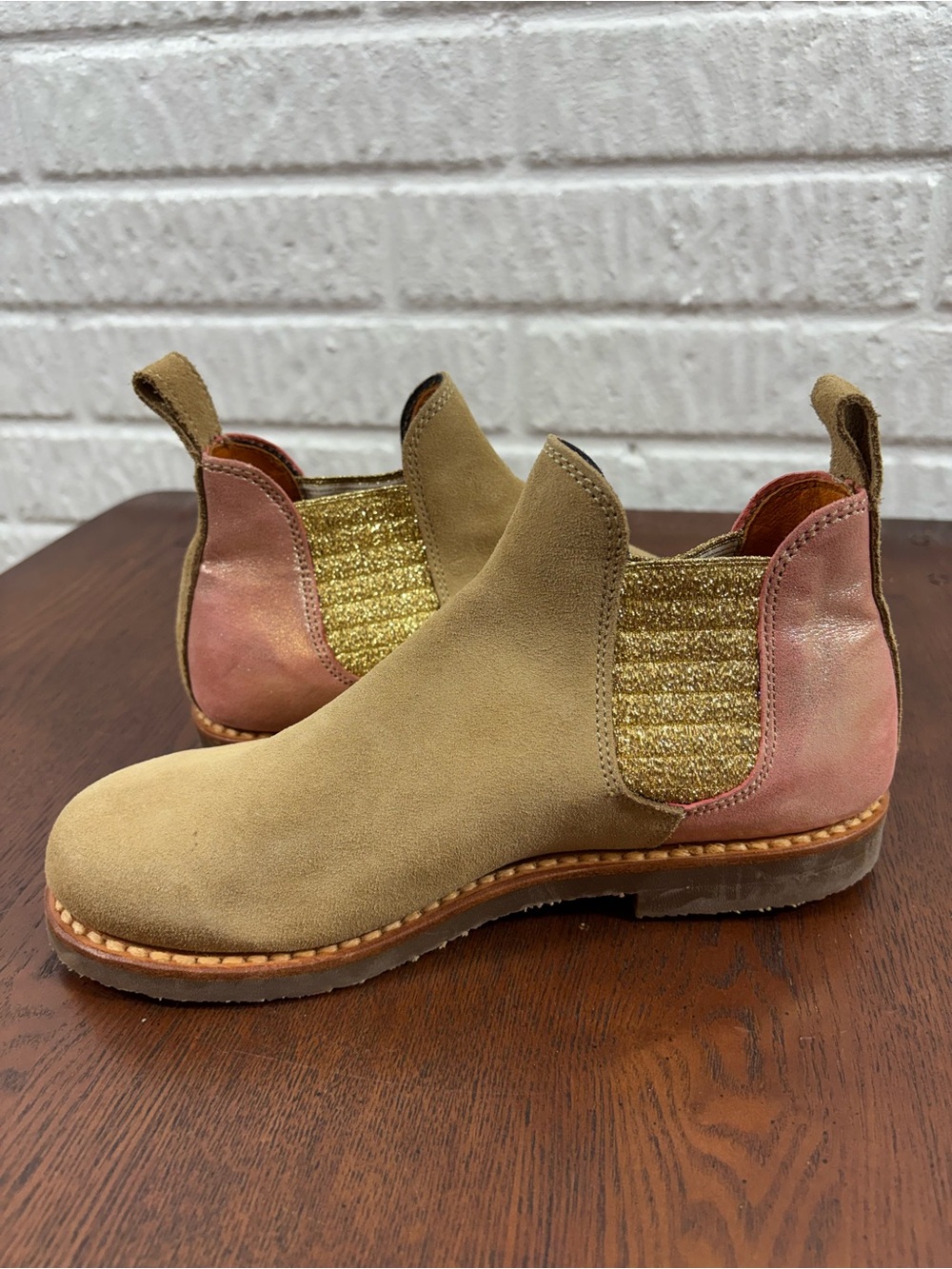 Penelope Chilvers Safari Metallic Patchwork Ankle Chelsea Boots 38 - Picture 4 of 12